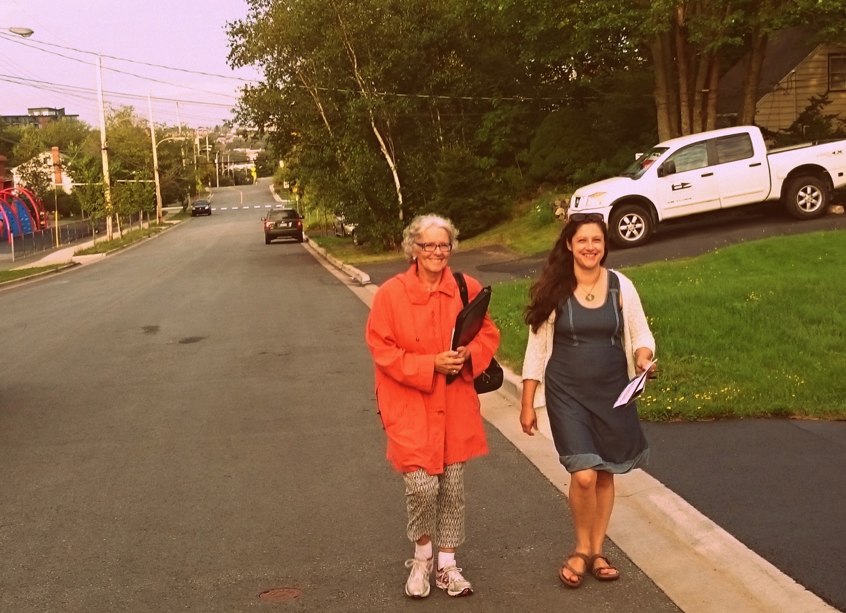 Alexa with candidate Joanne Hussey canvassing for the 2015 federal election.