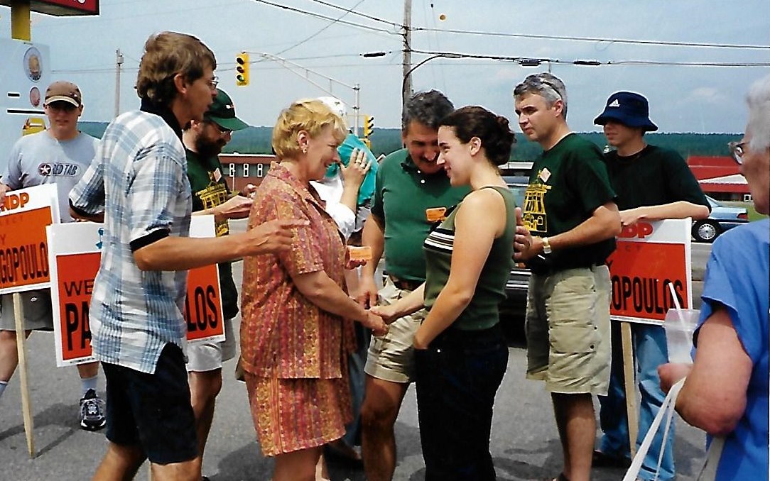 Alexa with former NSNDP President John Arther Murphy on the campaign trail.